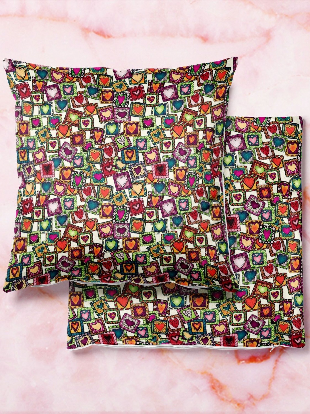 

ArtzFolio Multicoloured Set of 2 Velvet Square Cushion Covers, Multi