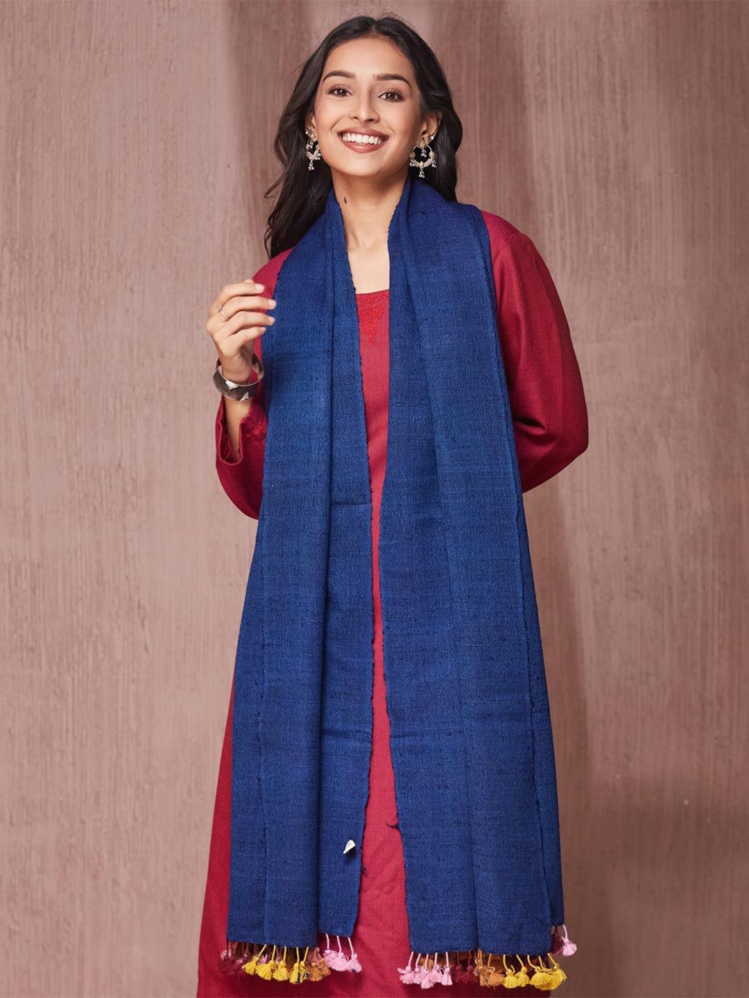 

Fabindia Women Woven Design Stole, Blue