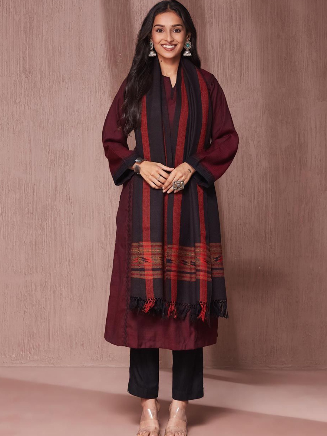 

Fabindia Women Wool Stole, Brown