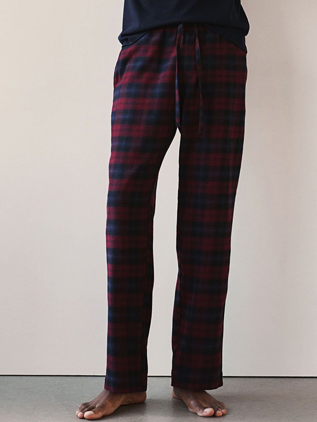 

H&M Printed Pure Cotton Lounge Pants, Red