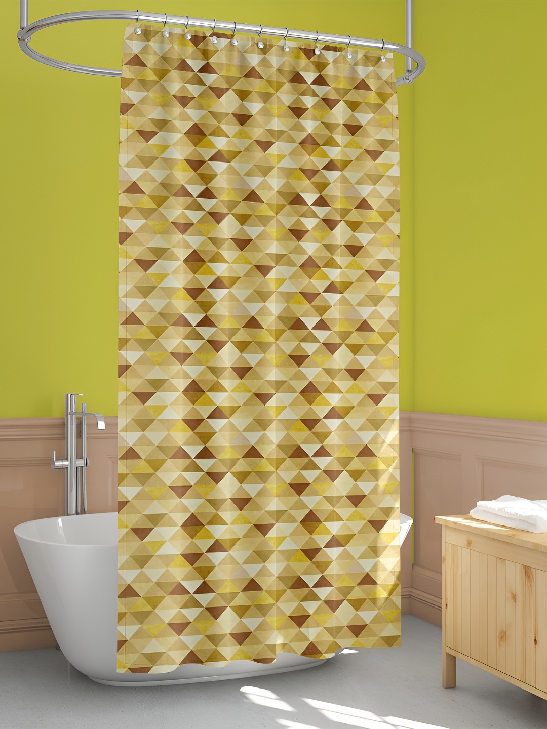 

ArtzFolio Yellow & Brown Printed Waterproof Shower Curtain