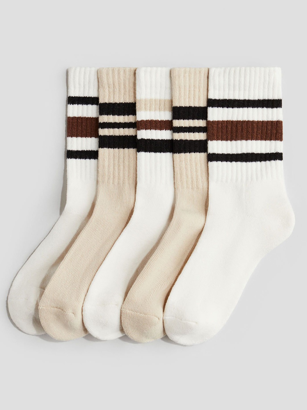 

H&M Boys 5-Pcs Ribbed Socks, White