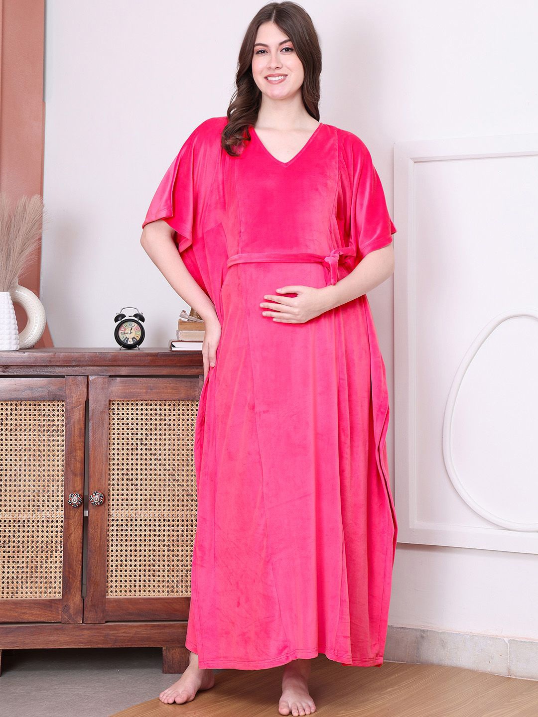 

Secret Wish Women Maternity Kaftan Nightdress, Pink