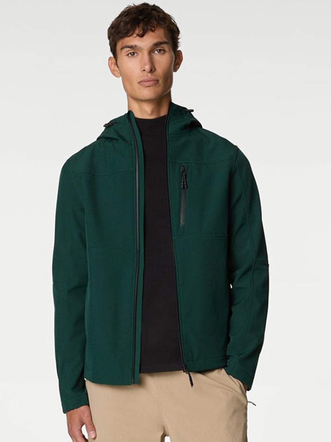 

Marks & Spencer Men Colourblocked Polyester Sporty Jacket, Green