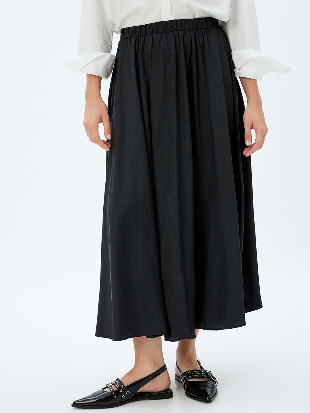 

Koton Women Pleated A-Line Maxi Skirt, Black