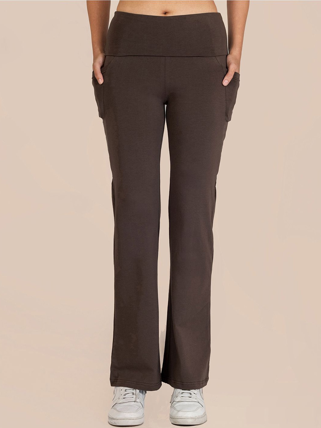 

Nite Flite Women Cotton Ankle Length Yoga Tights, Brown