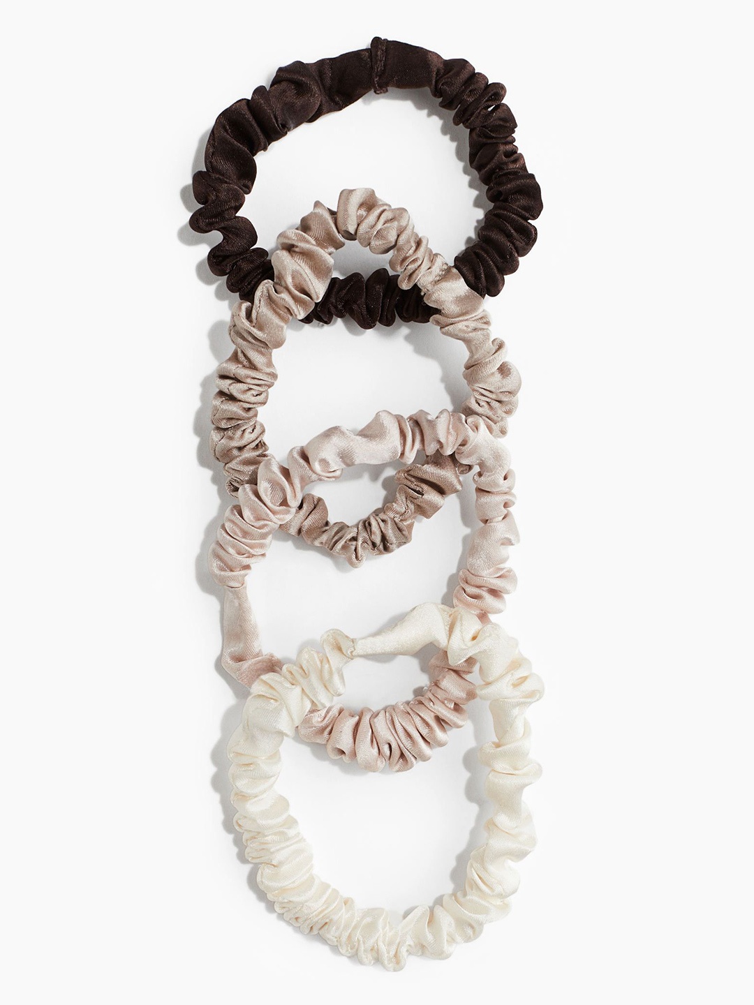 

H&M 4 Pcs Scrunchies, Beige