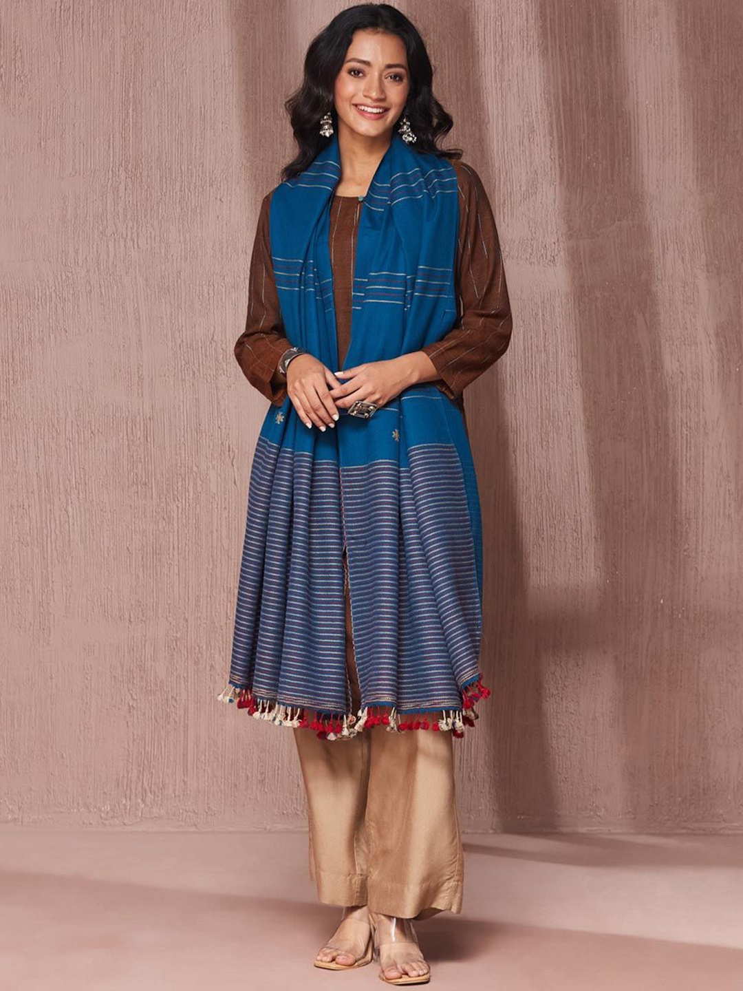 

Fabindia Wool Shawl, Teal