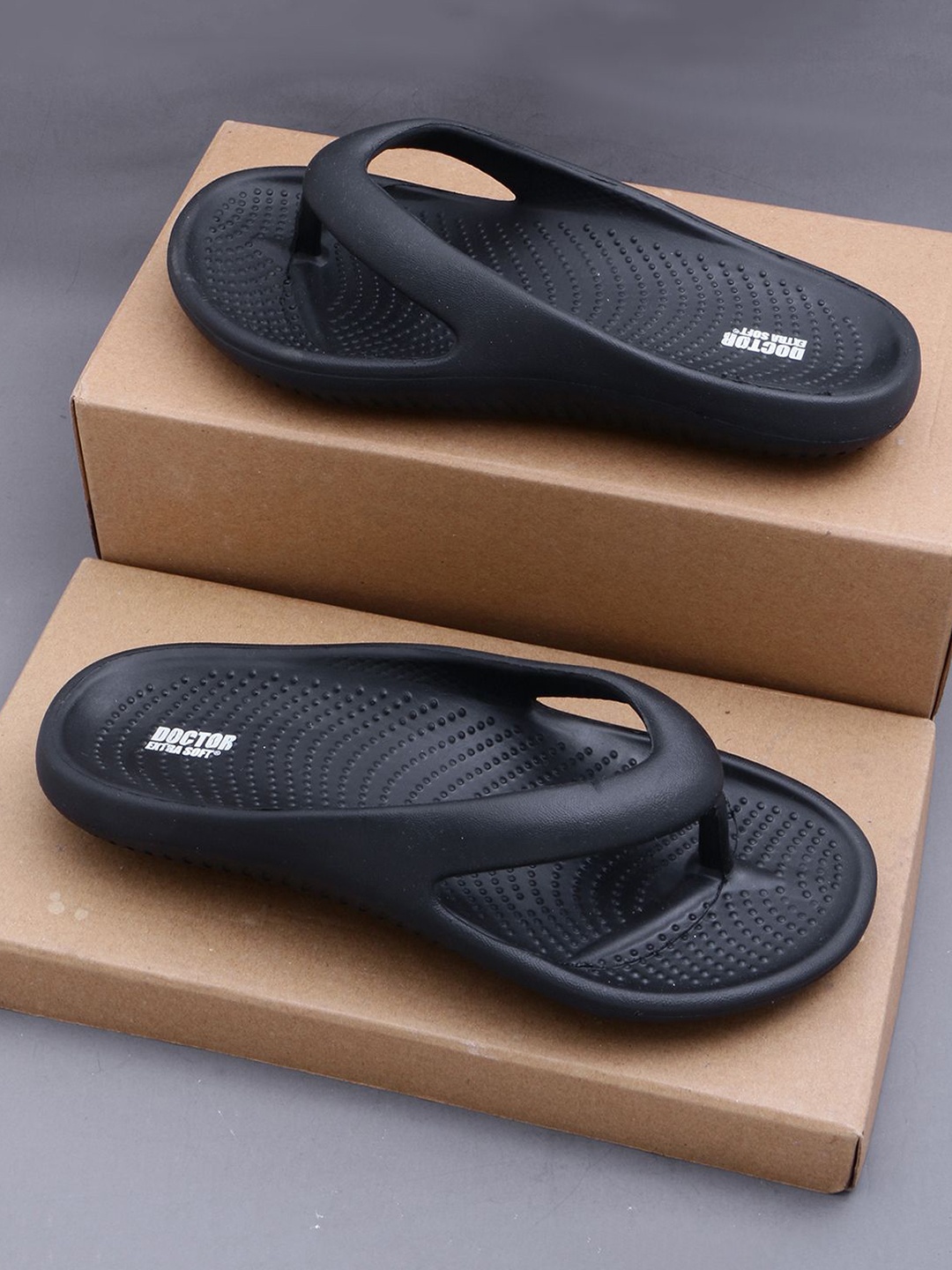 

DOCTOR EXTRA SOFT Men Croslite Thong Flip-Flops, Black