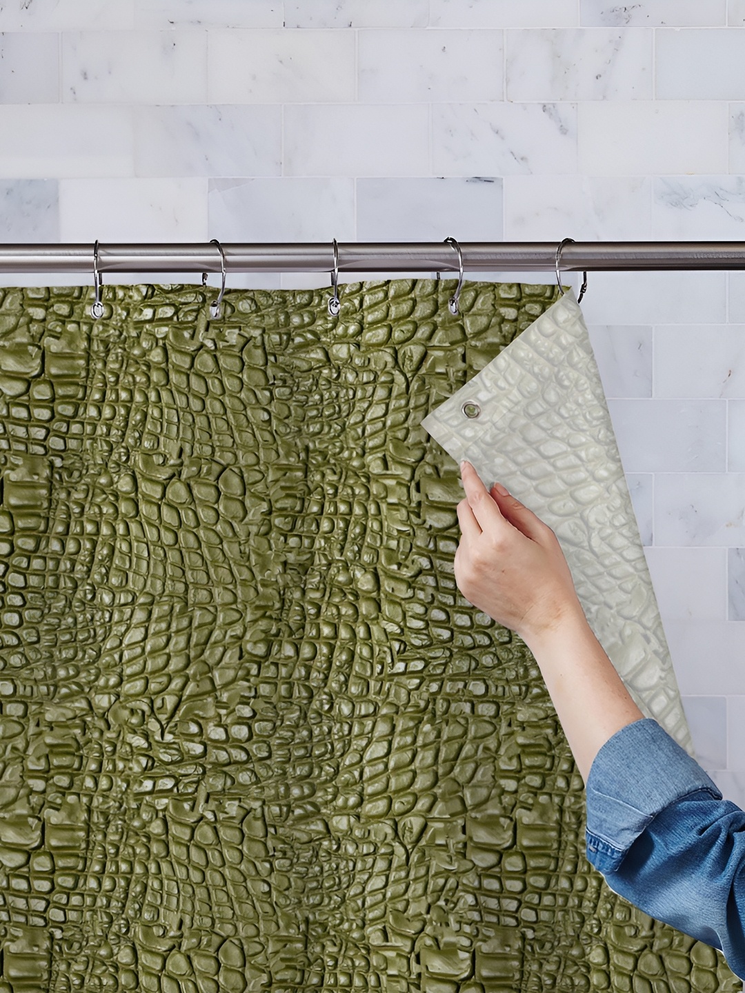 

ArtzFolio Green Printed Shower Curtain