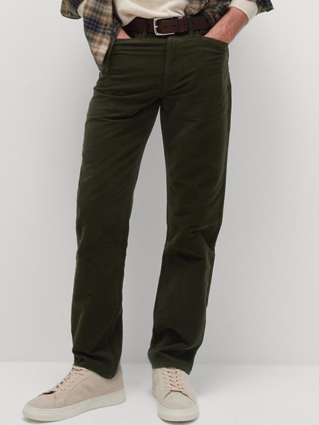 

Marks & Spencer Men Mid-Rise Straight Fit Chinos, Green