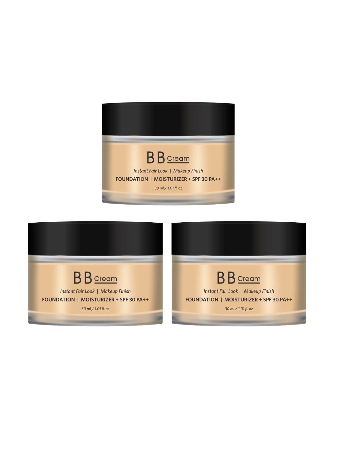 

L'AVENOUR Set Of 3 BB Cream With SPF 30 PA++ For Instant Fair Look - 30 ml Each, Beige