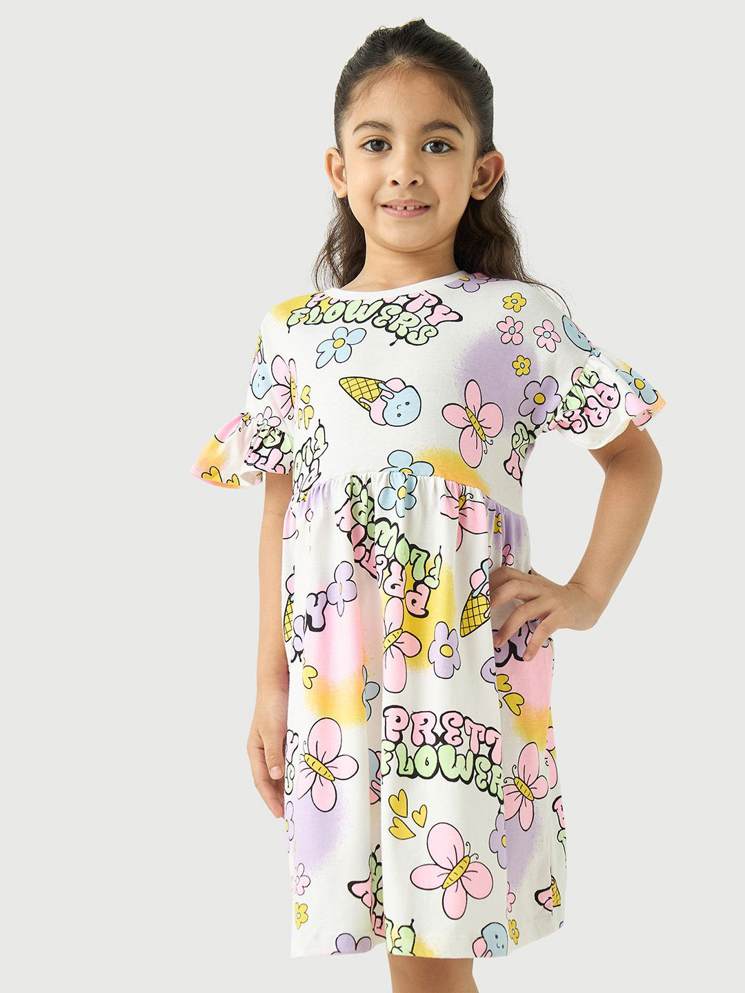 

Juniors by Babyshop Girls Bell Sleeve Cotton A-Line Dress, White