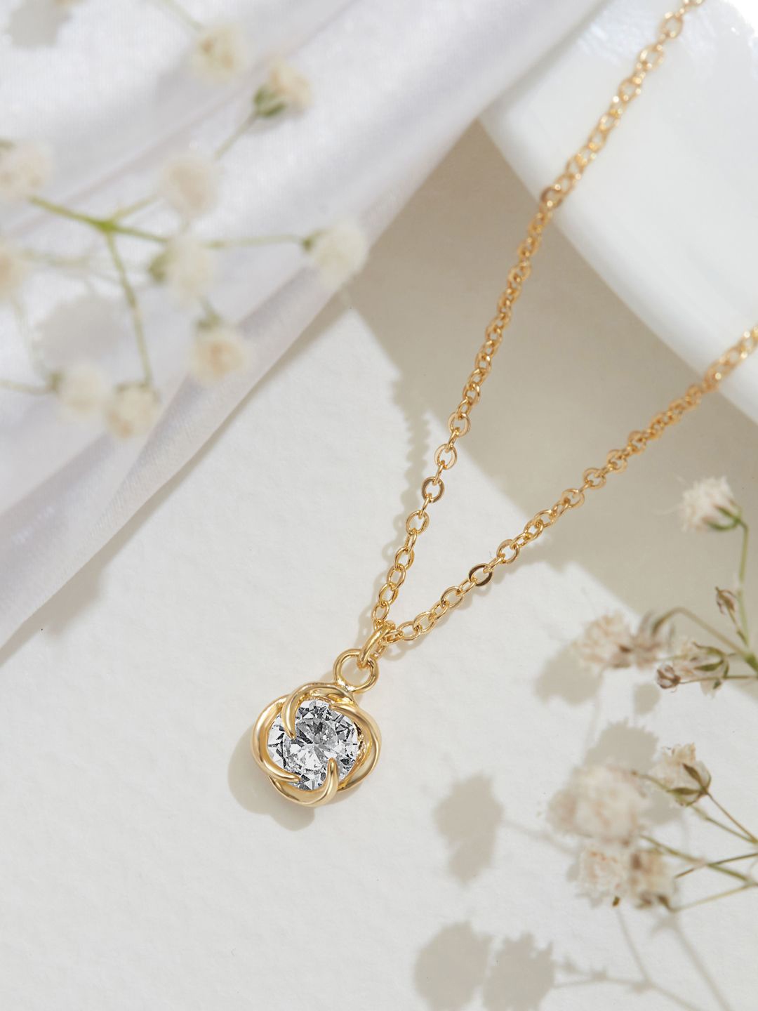 

Accessorize 14k Gold-Plated CZ Studded Pendants with Chains