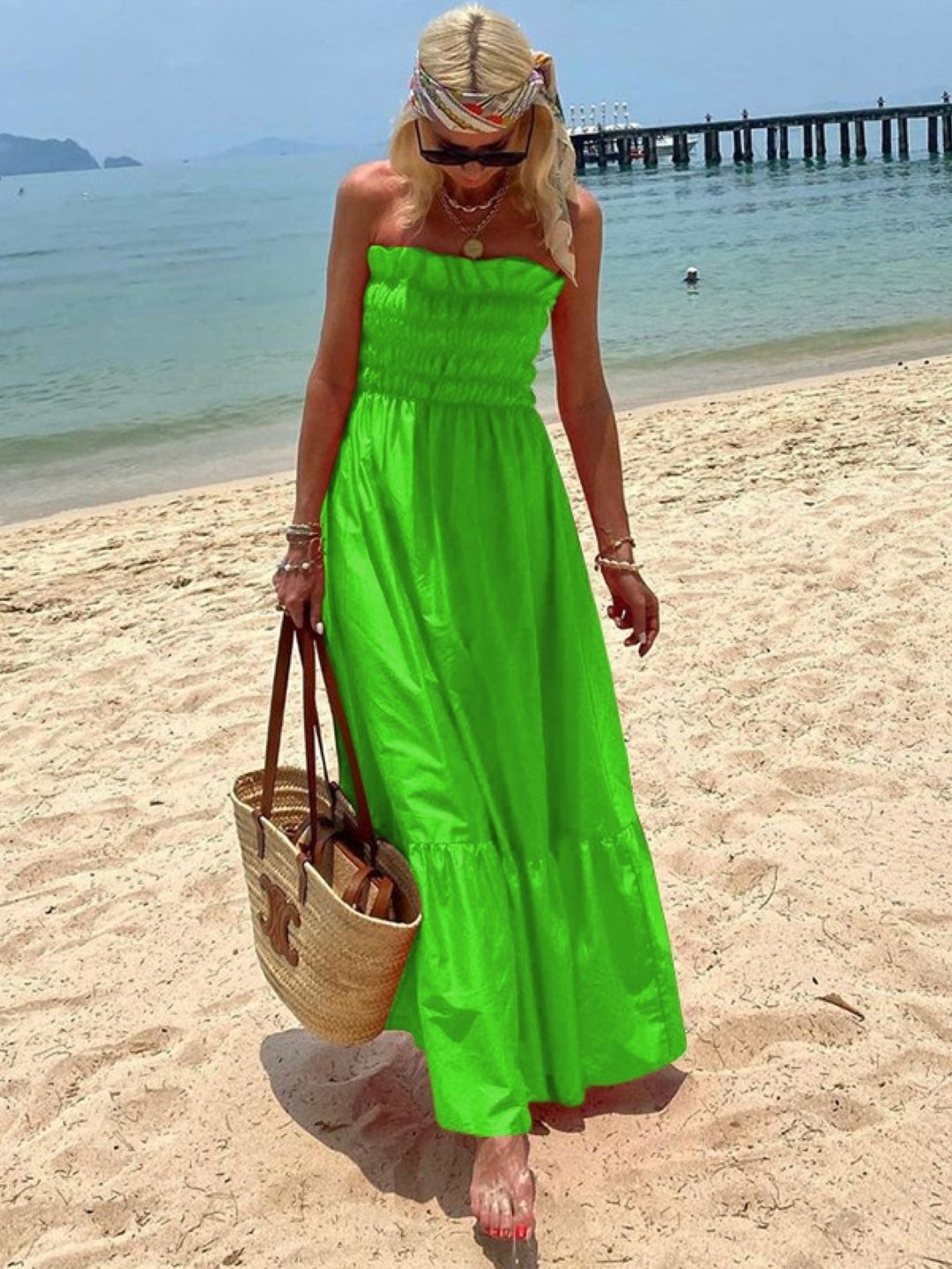 

StyleCast Off-Shoulder A-Line Maxi Dress, Green