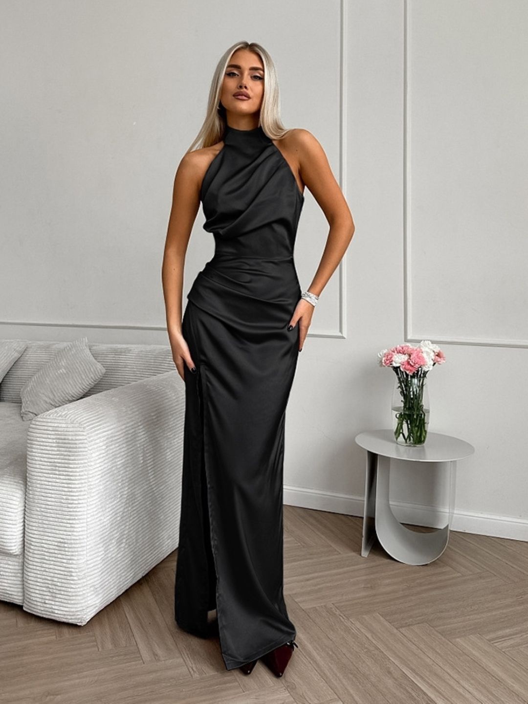 

StyleCast Women Mock Neck Sleeveless Maxi Dress, Black