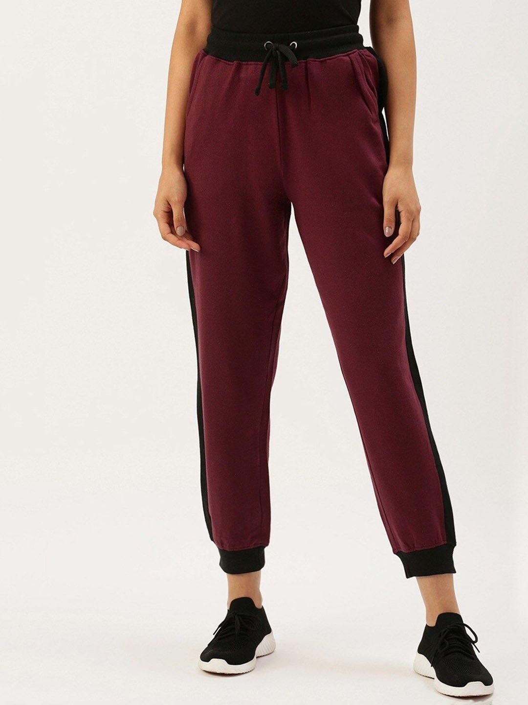 

ARISE Women Mid Rise Jogger Track Pant, Maroon