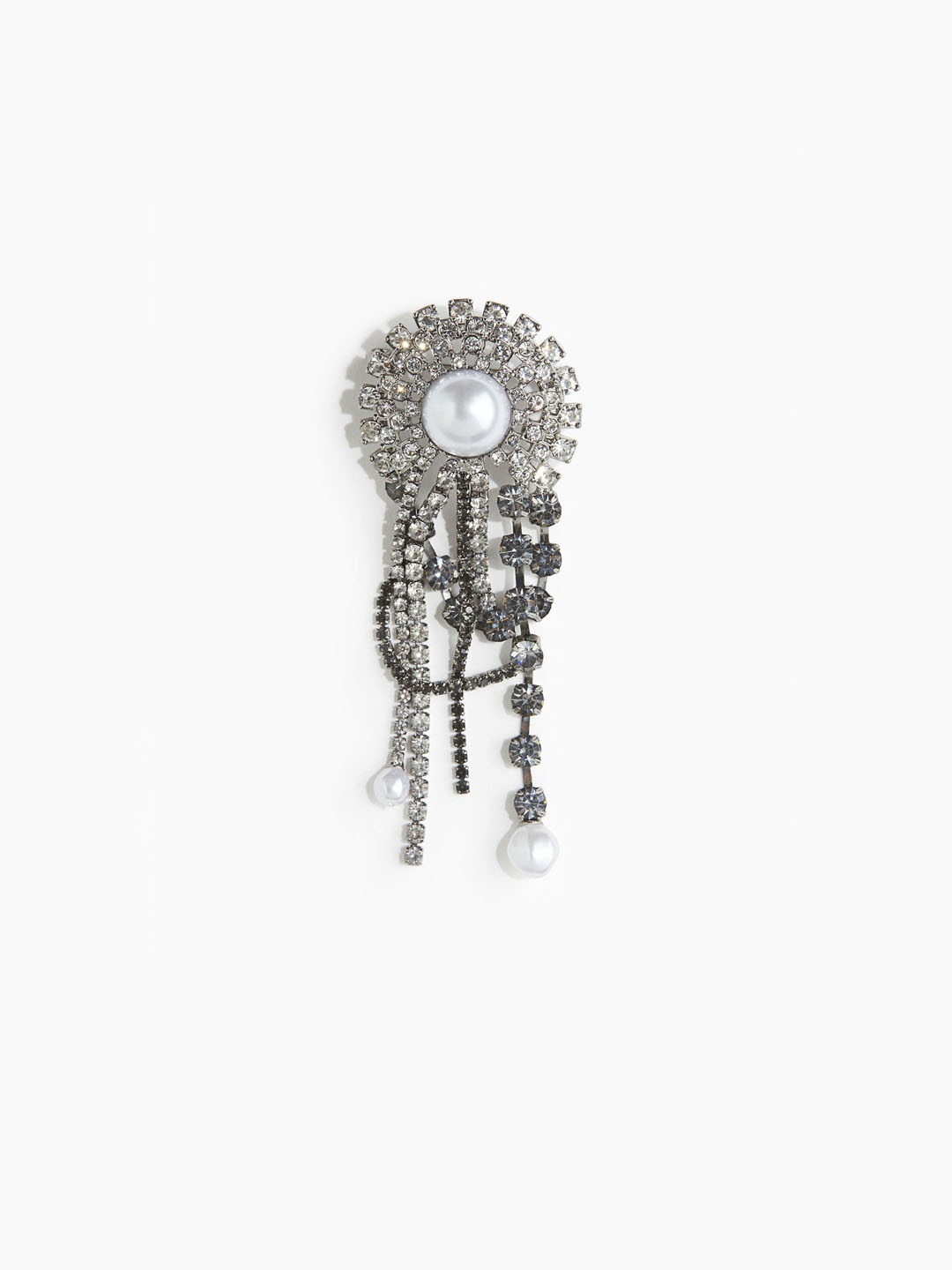 

H&M Rhinestone-Embellished Pendant Brooch, Silver