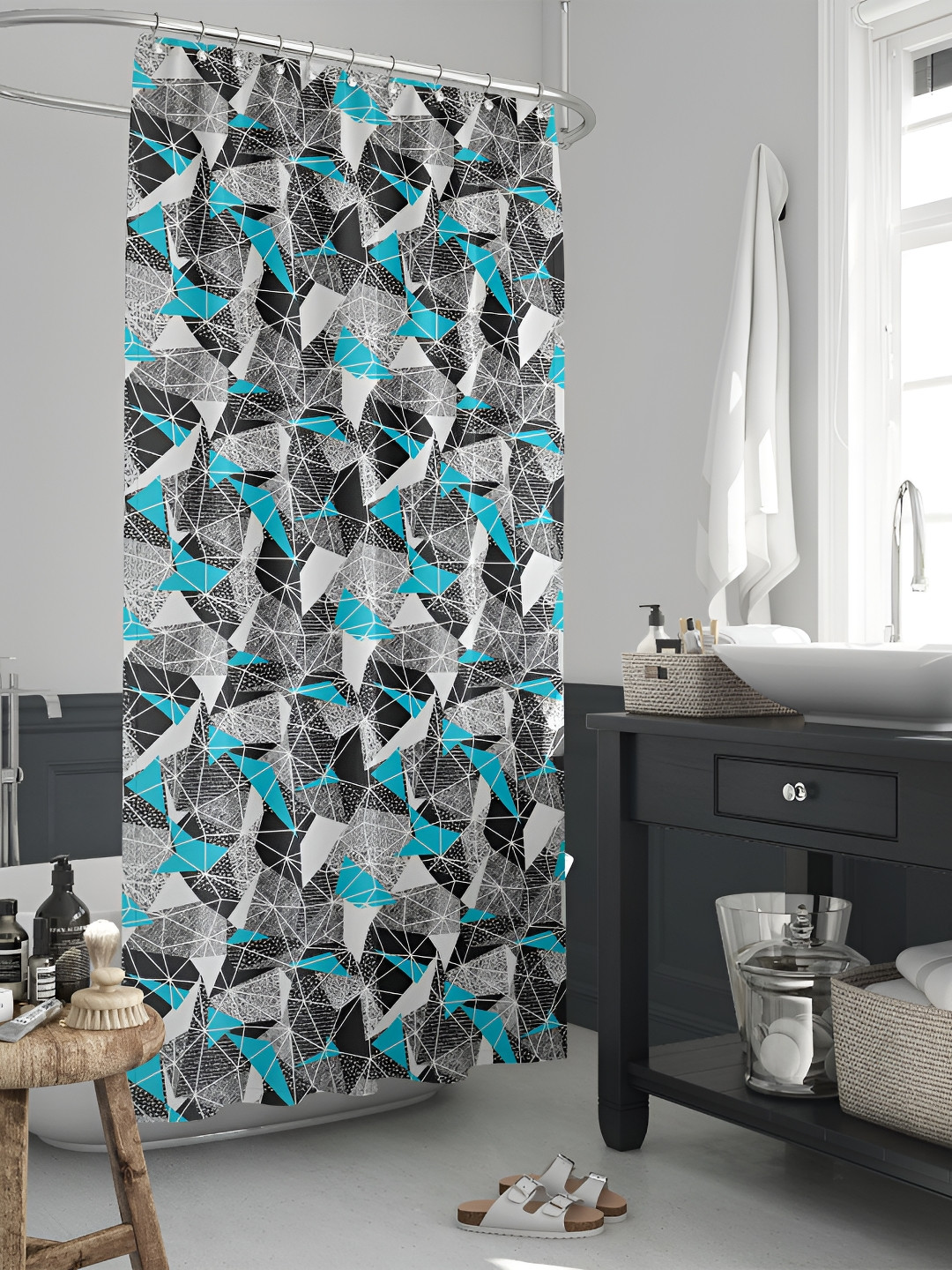 

ArtzFolio Single Piece Waterproof Polyester Shower Curtain, Multi