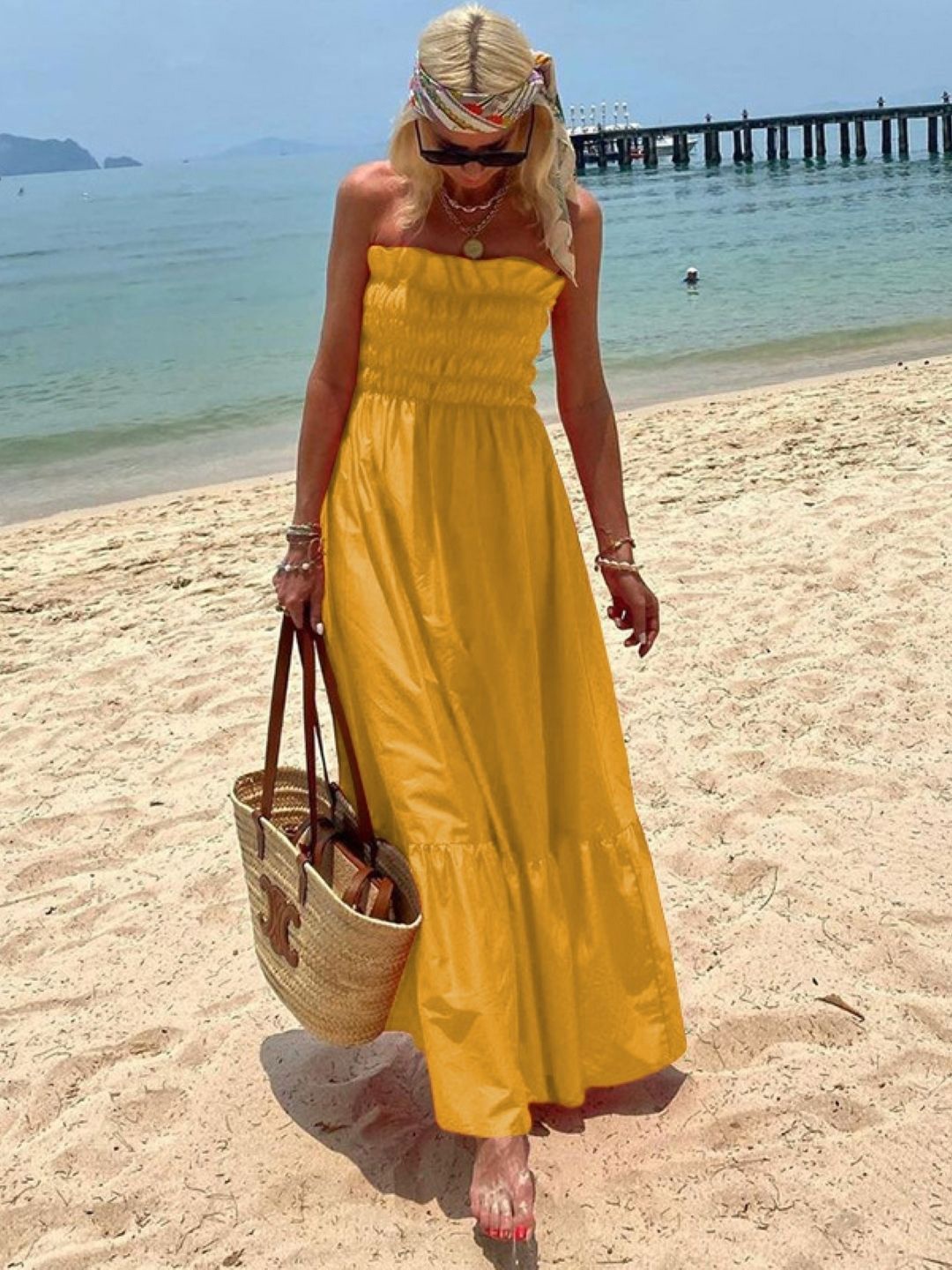 

StyleCast Women Off-Shoulder A-Line Maxi Dress, Yellow