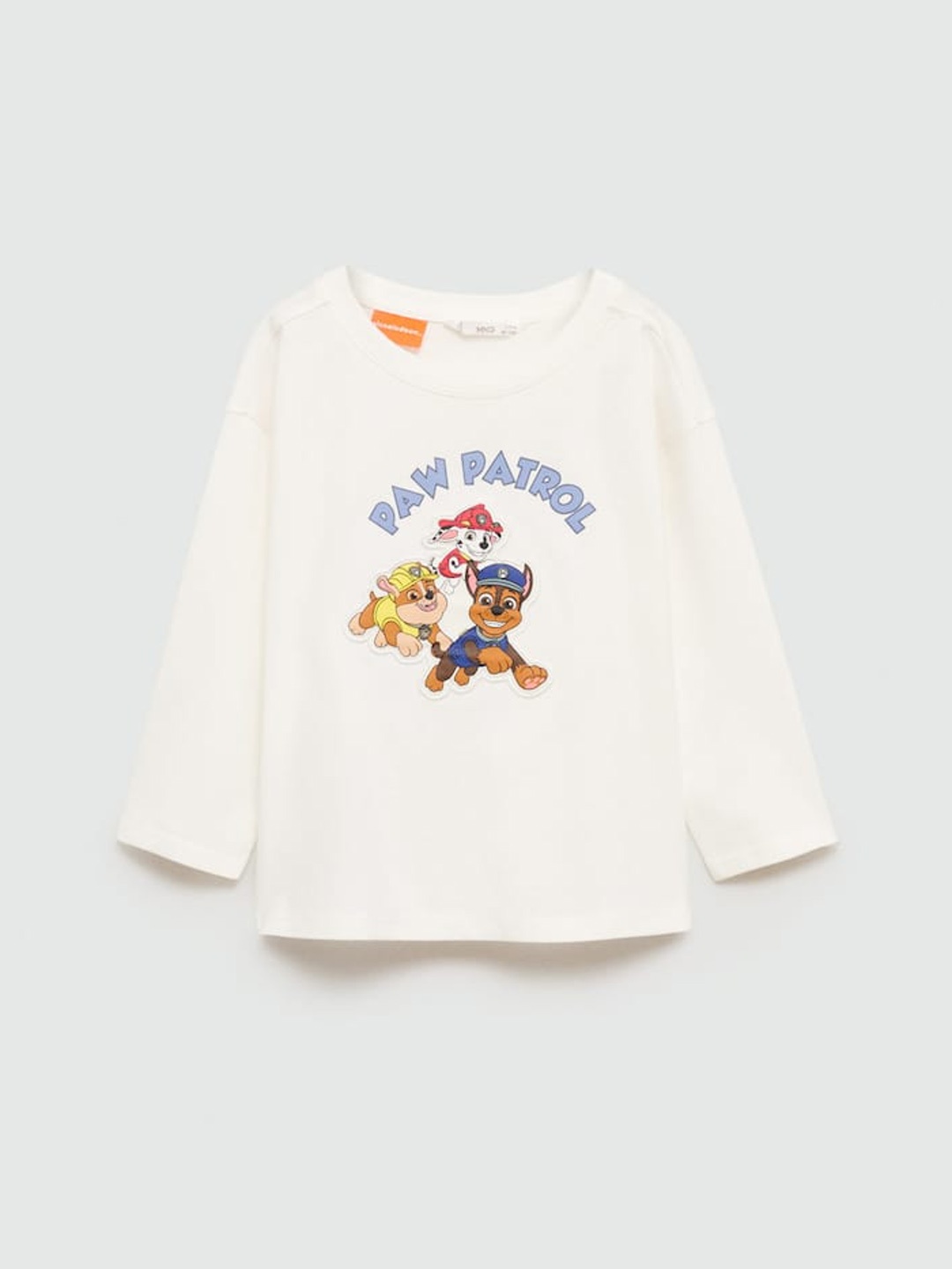

Mango Kids Boys Paw Patrol Print Pure Cotton Drop-Shoulder Sleeves T-shirt, Off white