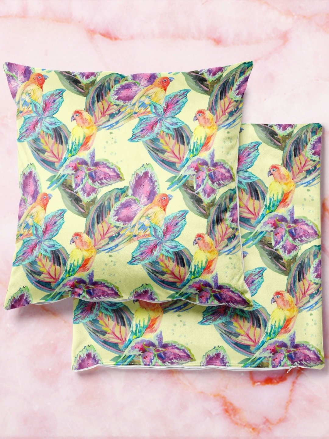 

ArtzFolio Multicoloured Set of 2 Velvet Square Cushion Covers, Multi