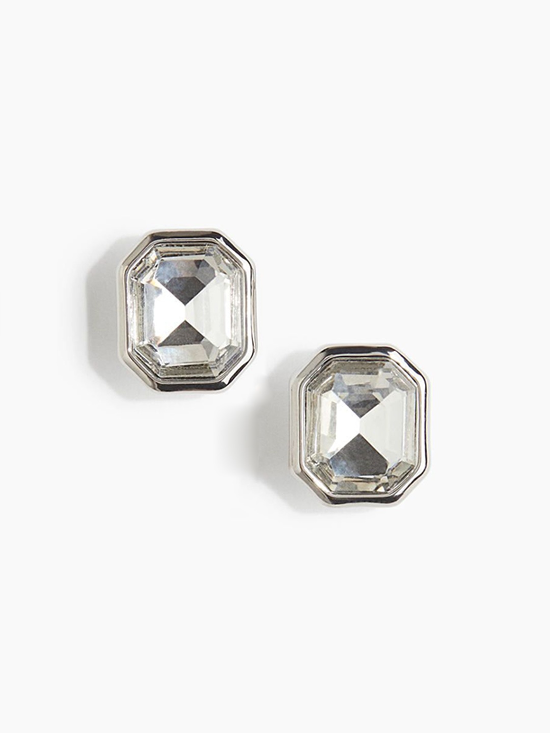 

H&M Rhinestone Earrings, Silver