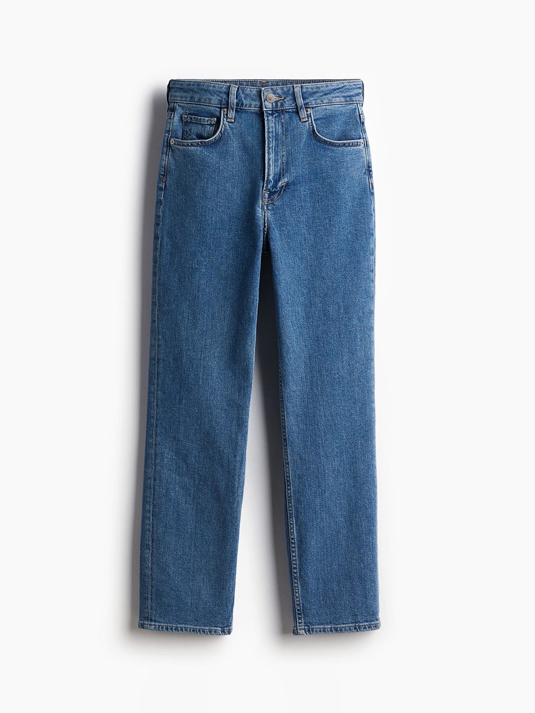 

H&M Slim Straight High Ankle Jeans, Blue