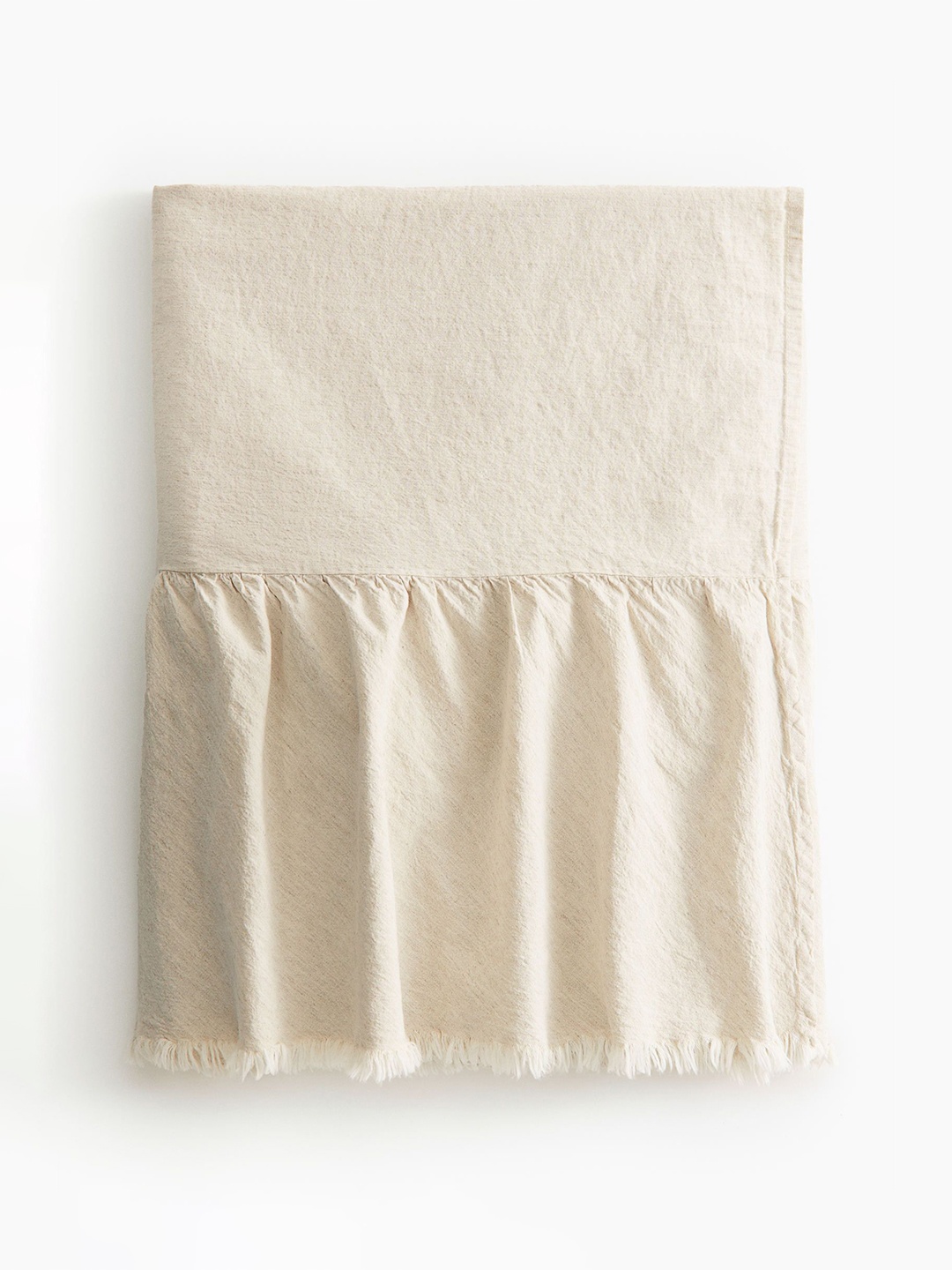 

H&M Beige Raw-Edge Linen-blend Valance