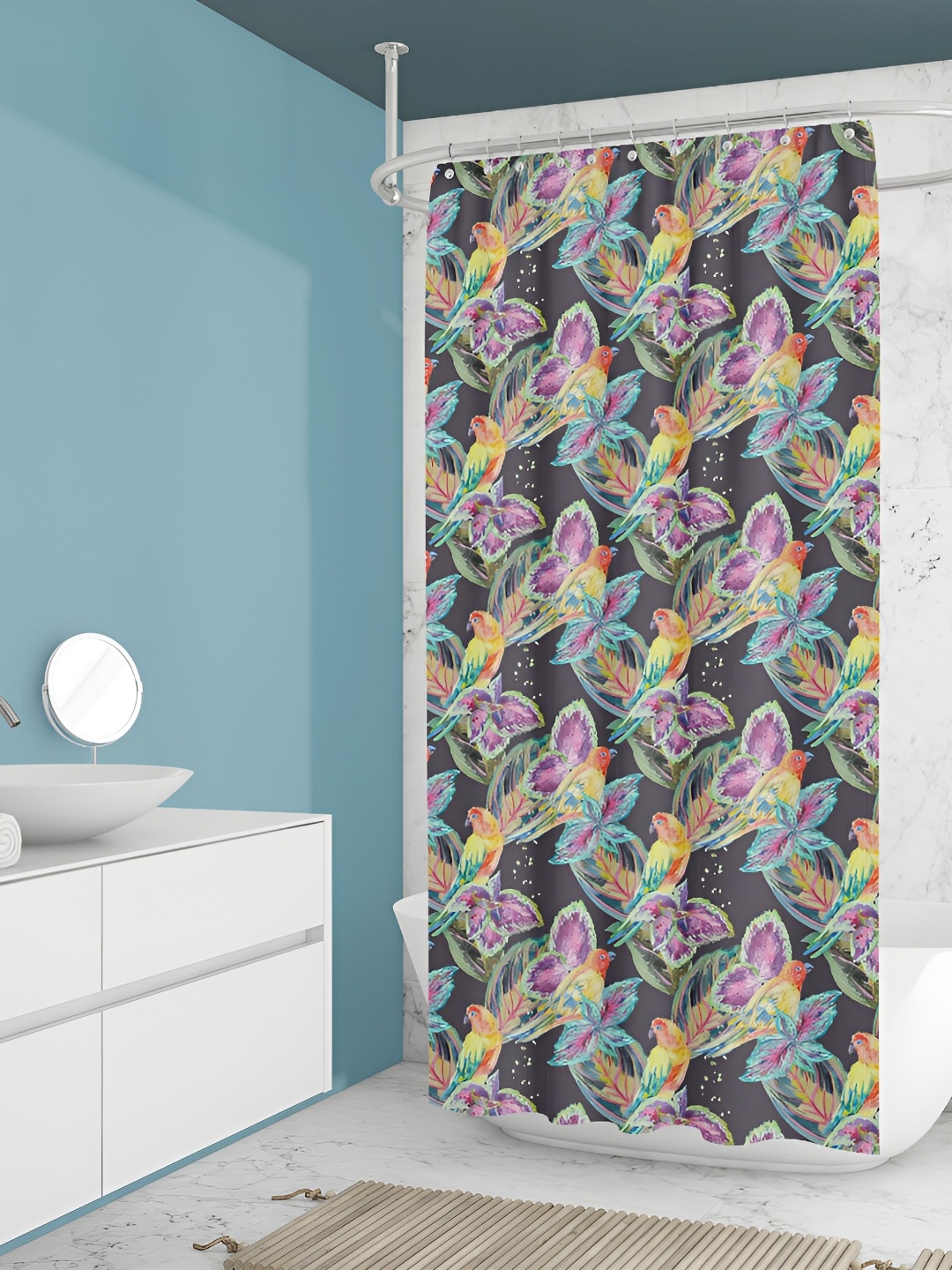 

ArtzFolio Black & Pink Conversational Printed Waterproof Shower Curtain