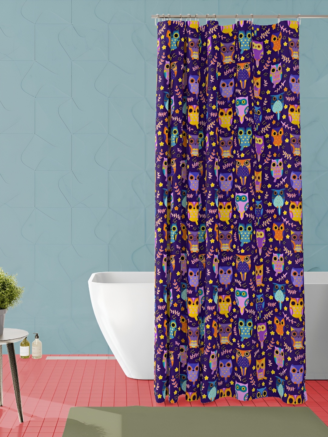 

ArtzFolio Violet & Yellow Graphic Printed Waterproof Shower Curtain