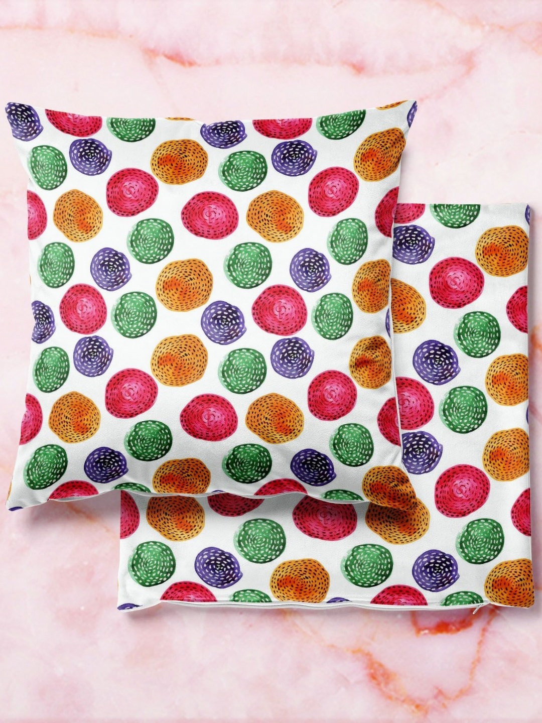 

ArtzFolio Multicoloured Set of 2 Velvet Square Cushion Covers, Multi