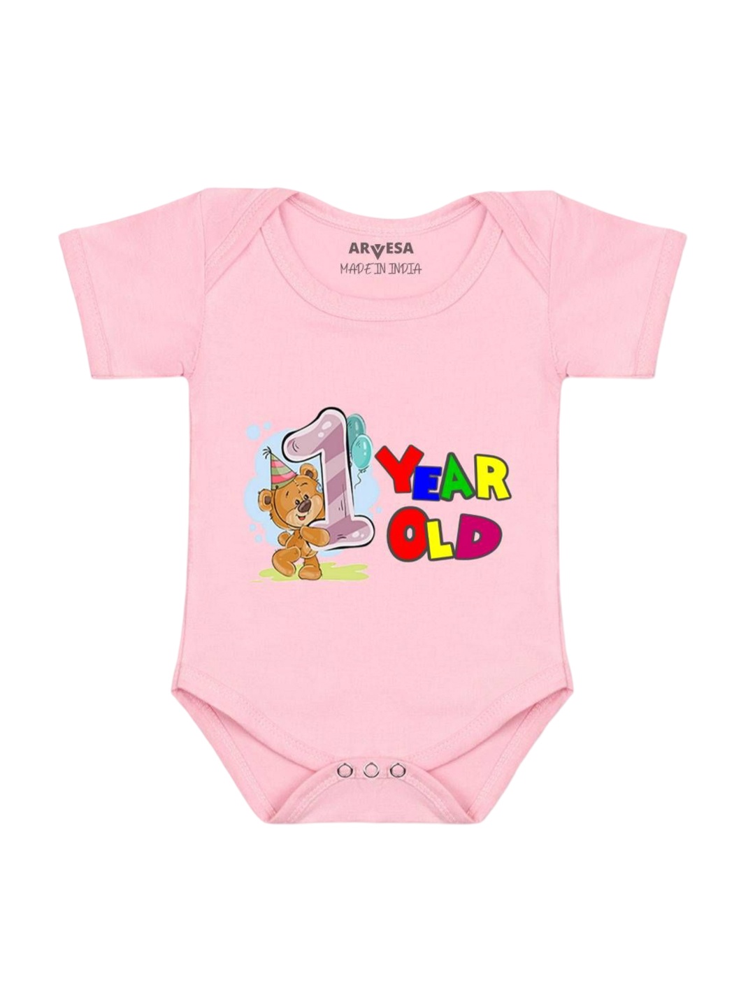 

Arvesa Infants Kids Printed Envelope Neck Bodysuit, Pink