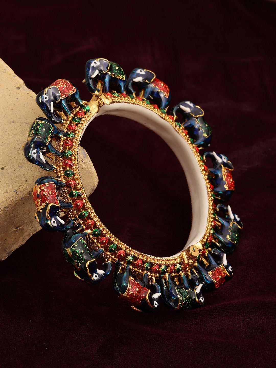 

Ruby Raang Gold-Plated Beaded Bangle
