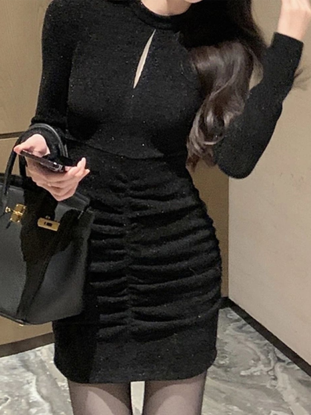 

KPOP Women Bodycon Mini Dress, Black