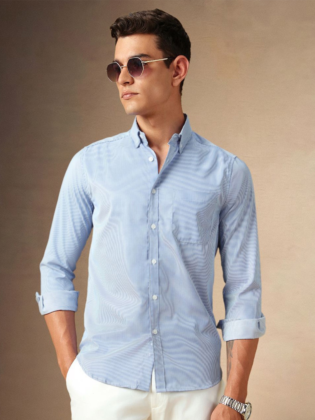 

Dennis Lingo Men Opaque Casual Shirt, Blue