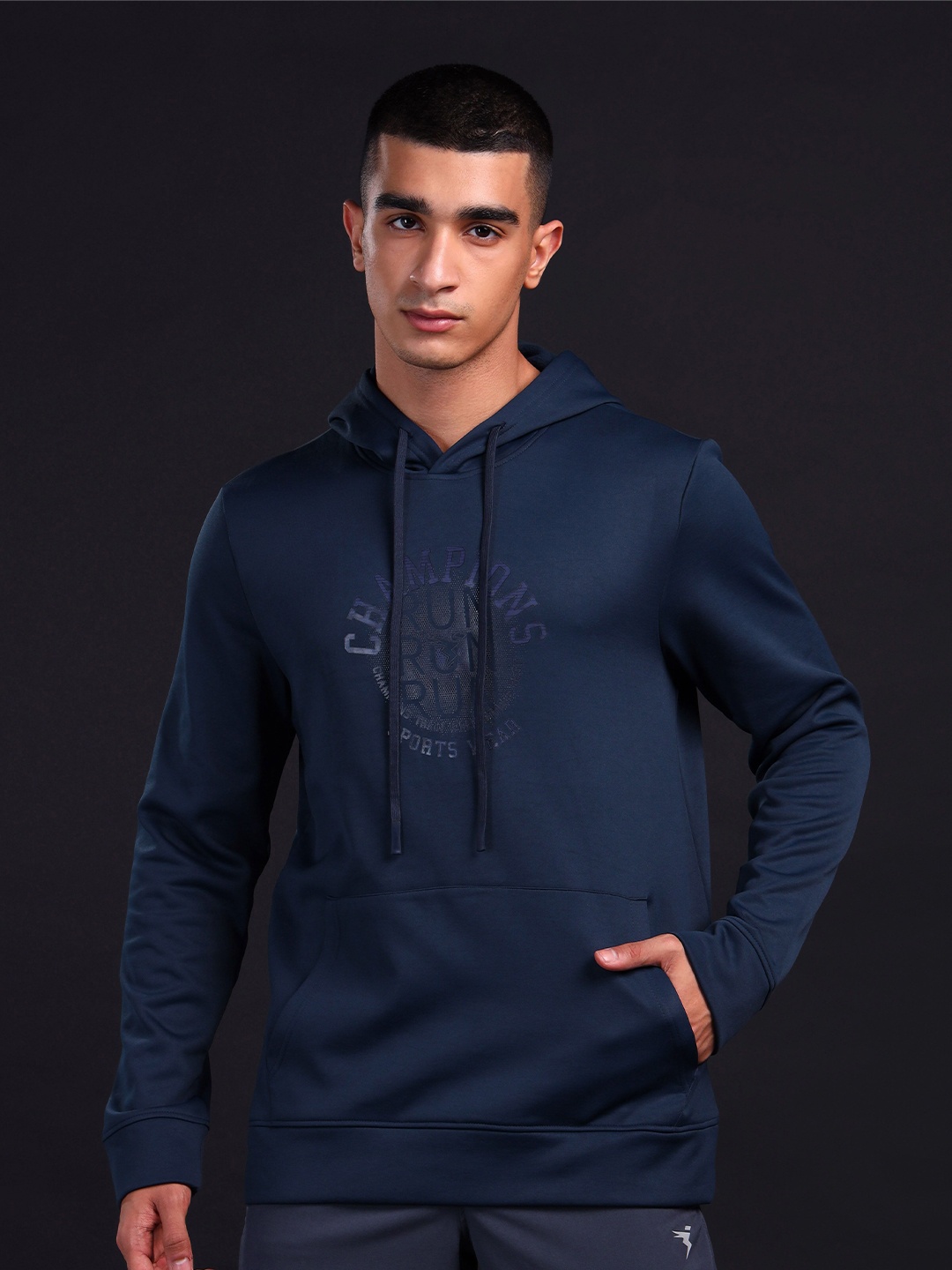 

Technosport Men Graphic Printed Antimicrobial Sweatshirt, Navy blue