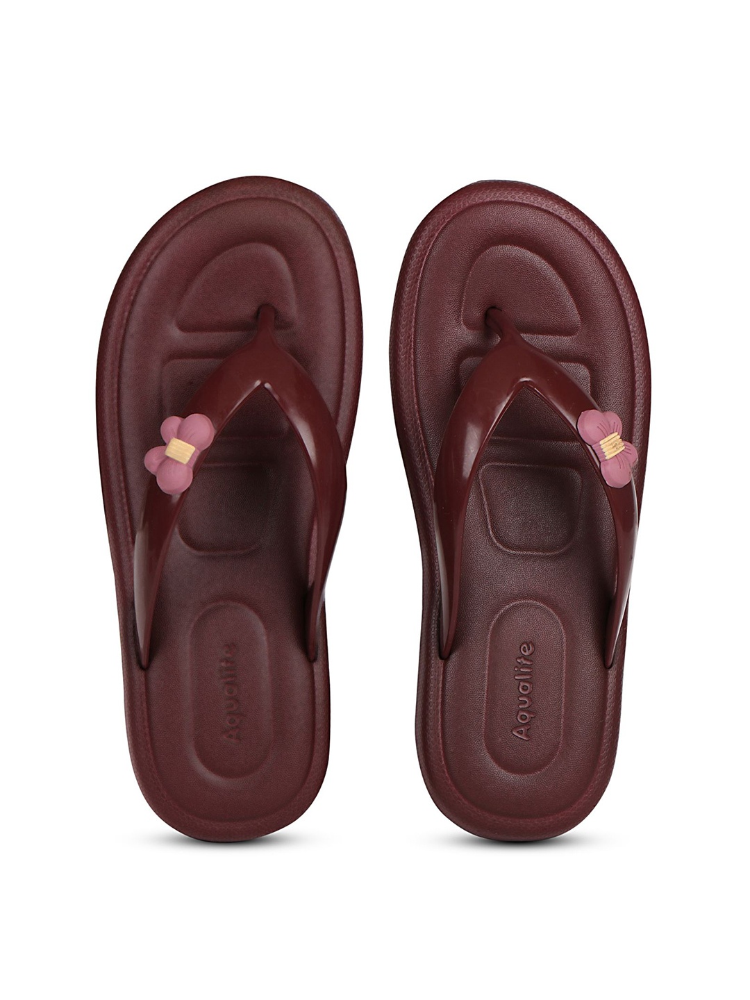 

Aqualite Women Rubber Thong Flip-Flops, Red