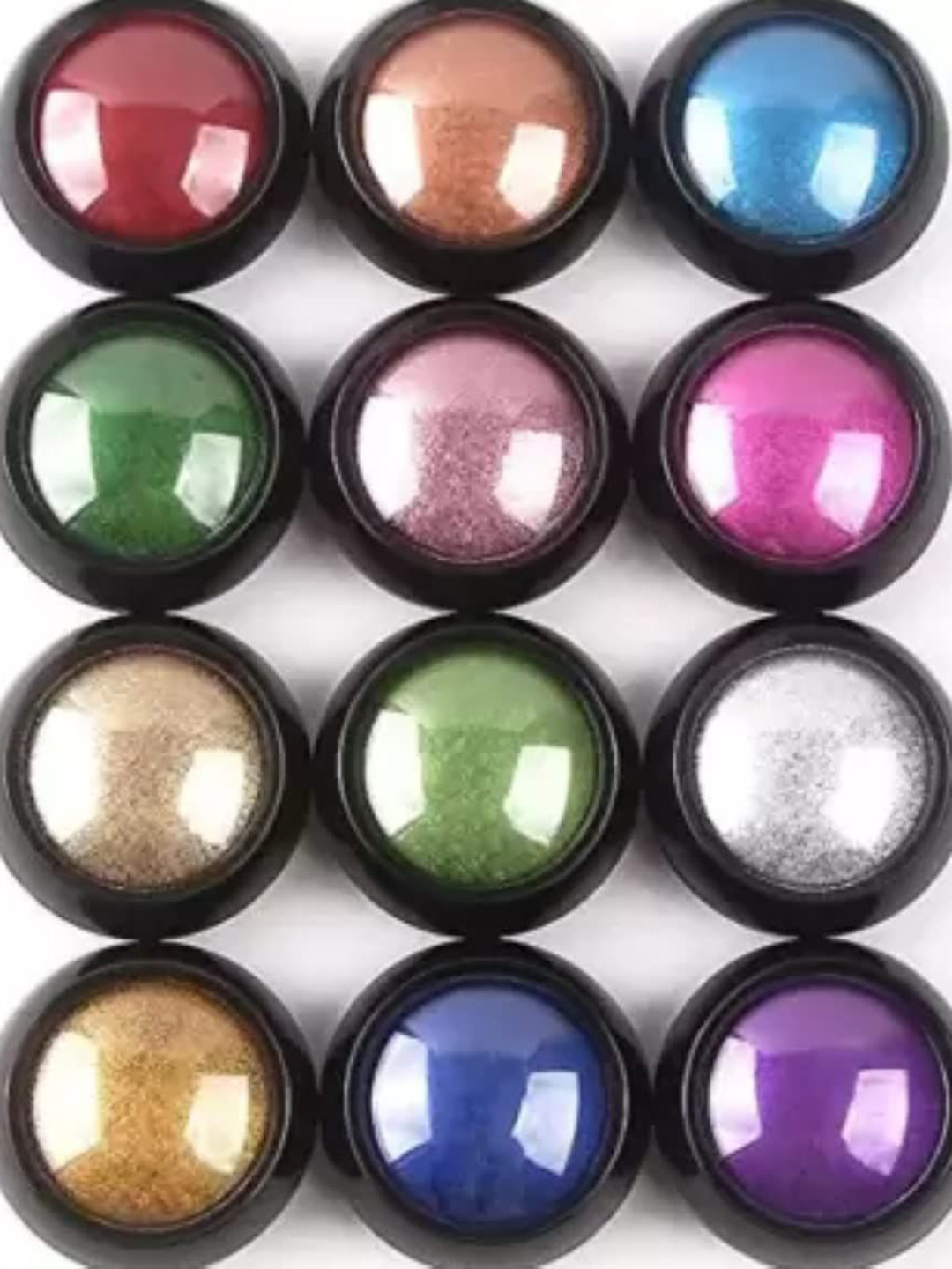 

Scheibe Set Of 12 Nail Chrome Powder, Red