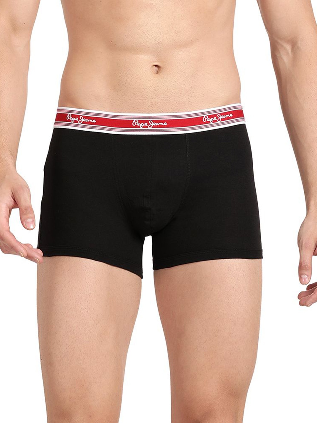 

Pepe Jeans Mid-Rise Cotton Trunks - CLT03-01-BLK, Black