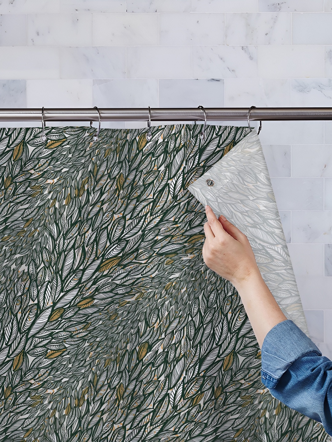 

ArtzFolio Black & White Printed Water Proof Shower Curtain