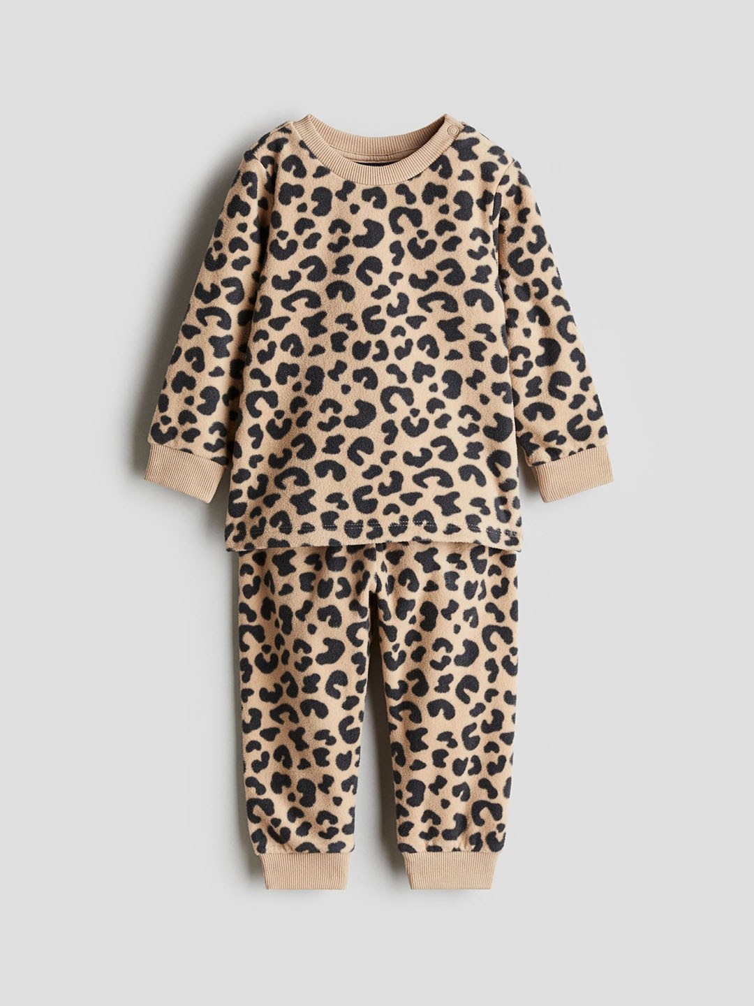 

H&M Boys Printed Long Sleeve Night Suits, Beige