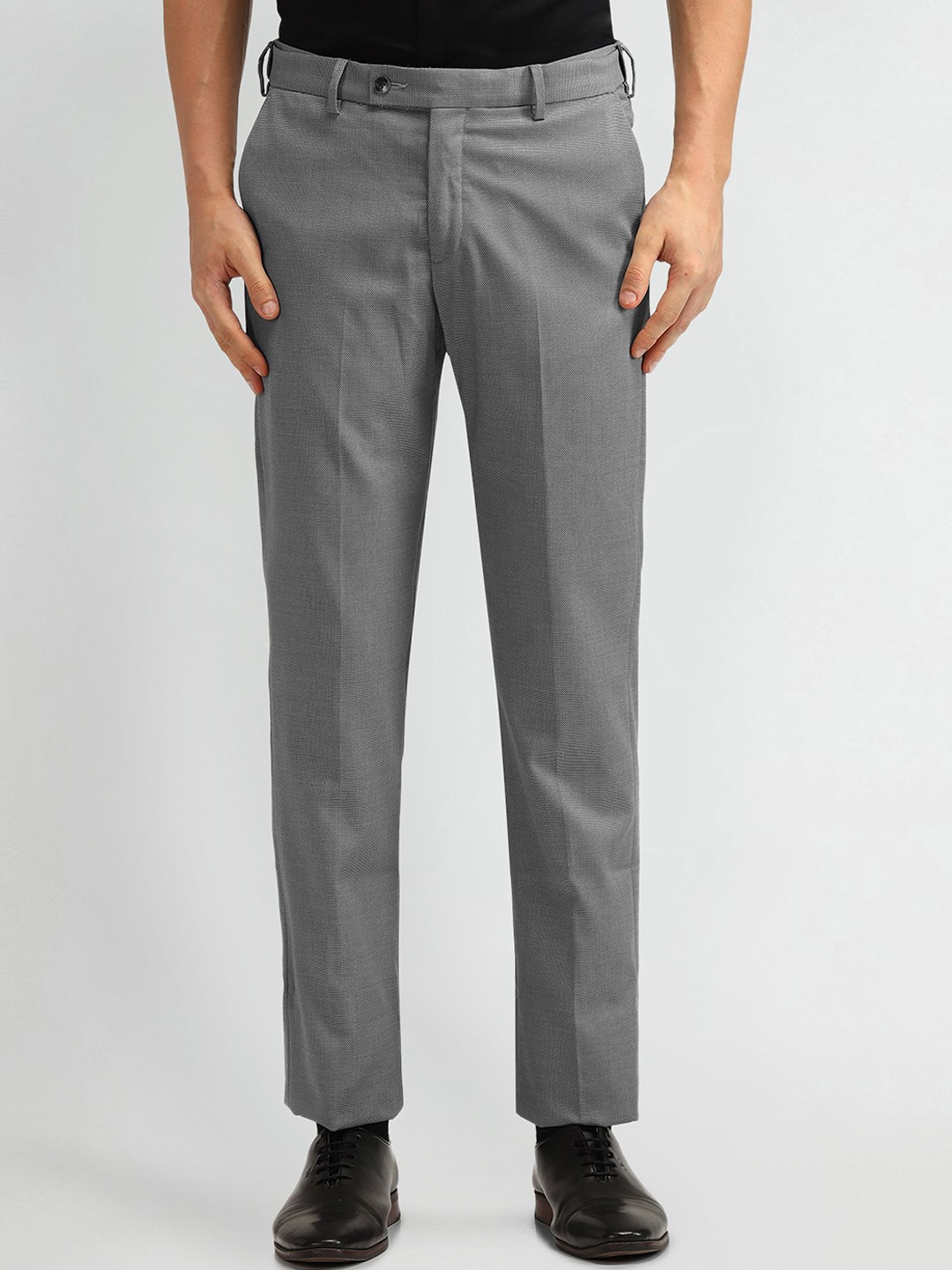 

Arrow Men Solid Urban Slim Fit Formal Trousers, Grey