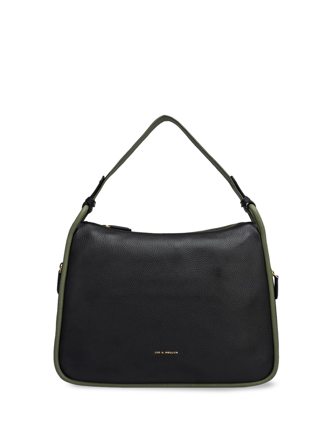 

Joe & Mellon Textured Leather Half Moon Shoulder Bag with Tasselled, Black