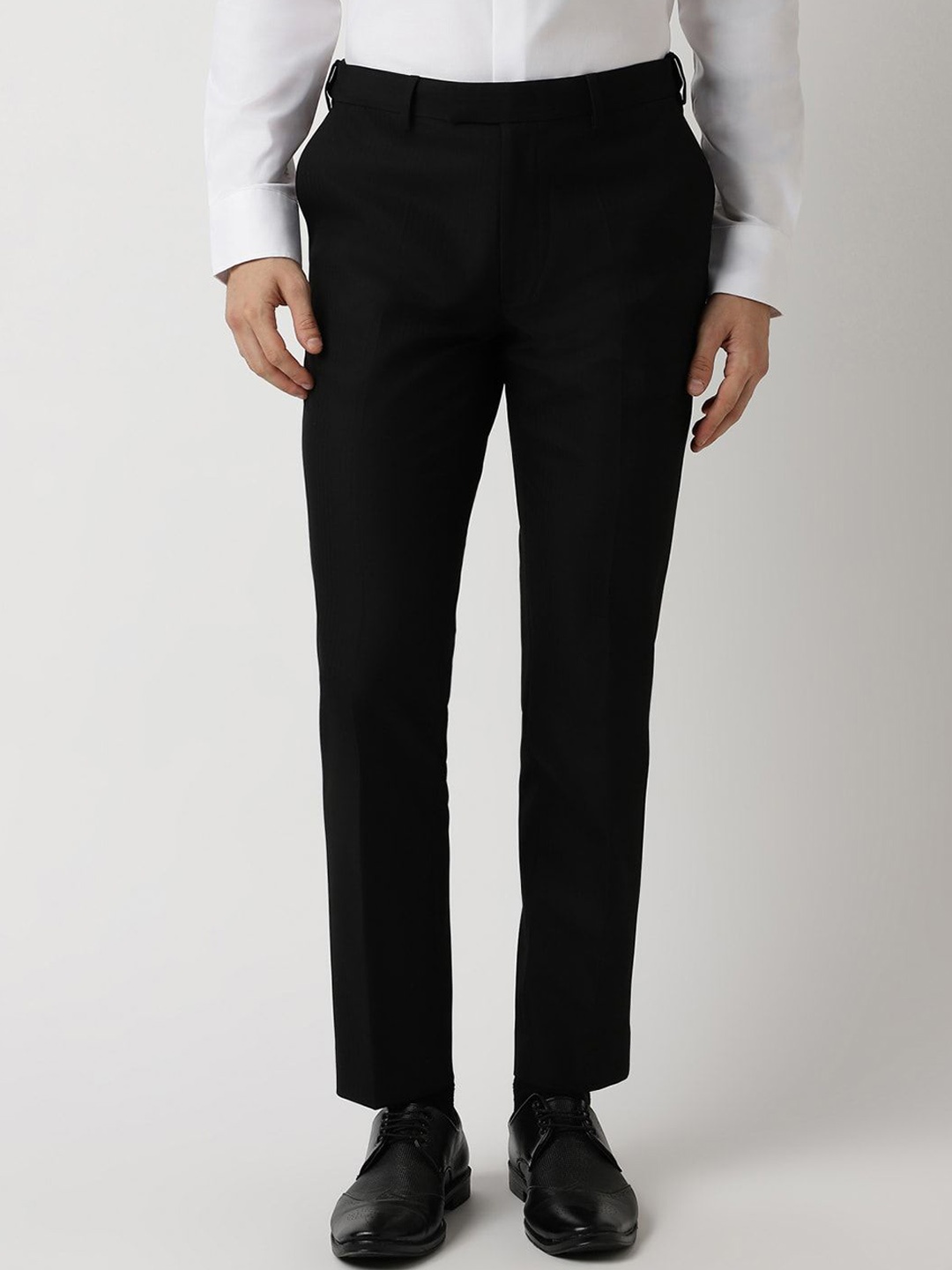 

Marks & Spencer Men Mid-Rise Formal Trousers, Black