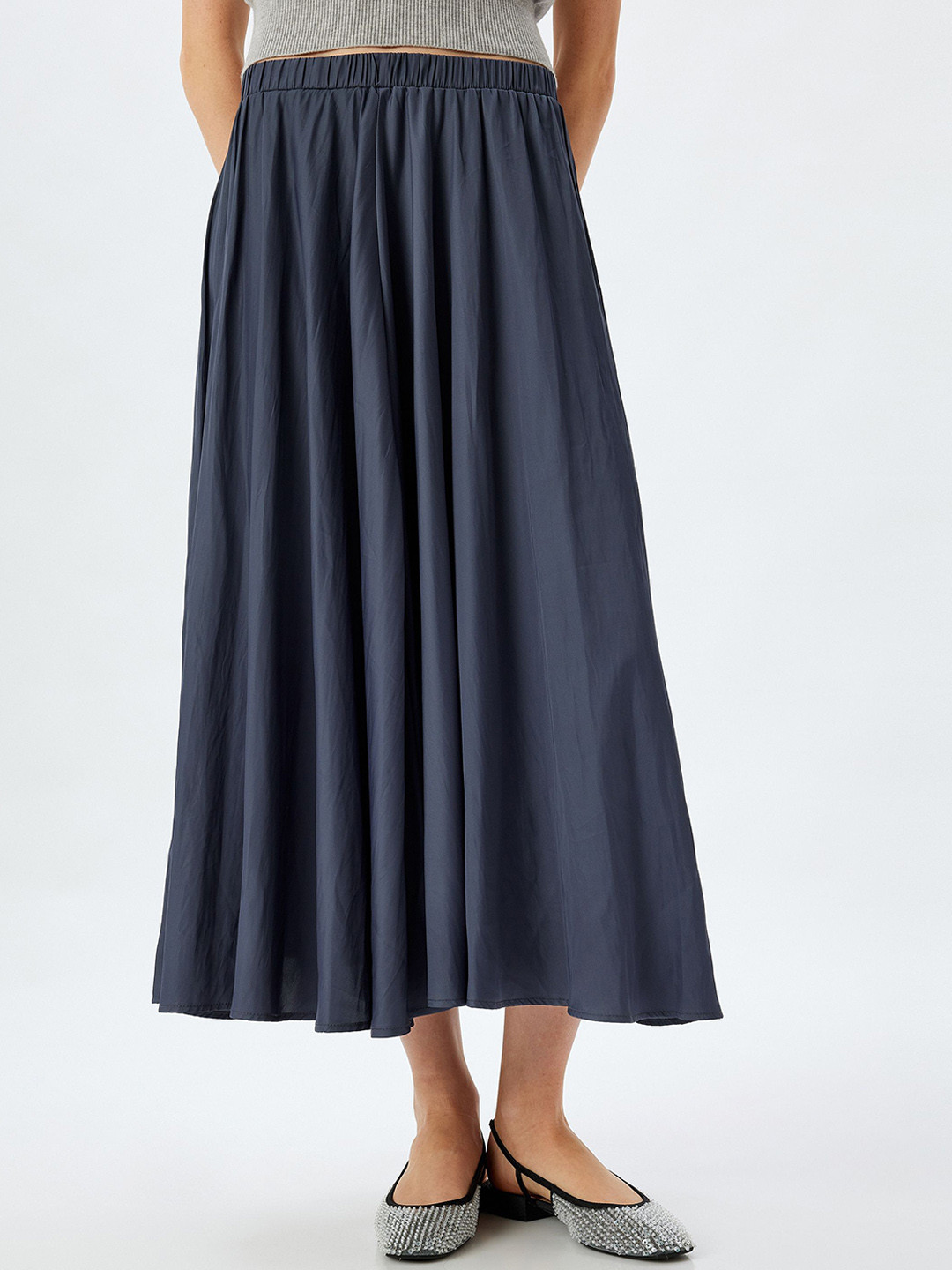 

Koton Women Flared Midi Skirts, Grey
