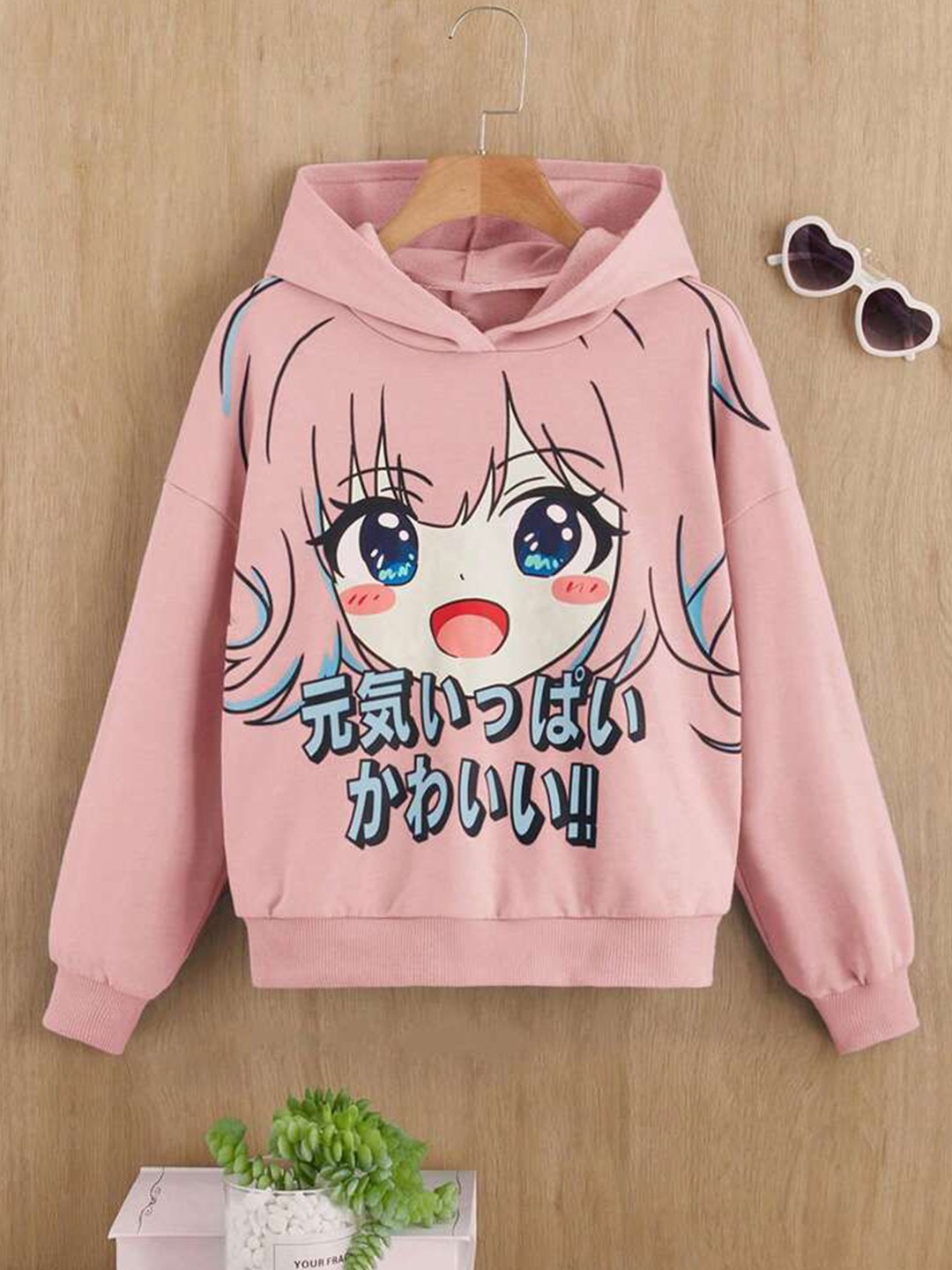 

TABADTOD Unisex Kids Geometric Printed Hooded Sweatshirt, Pink