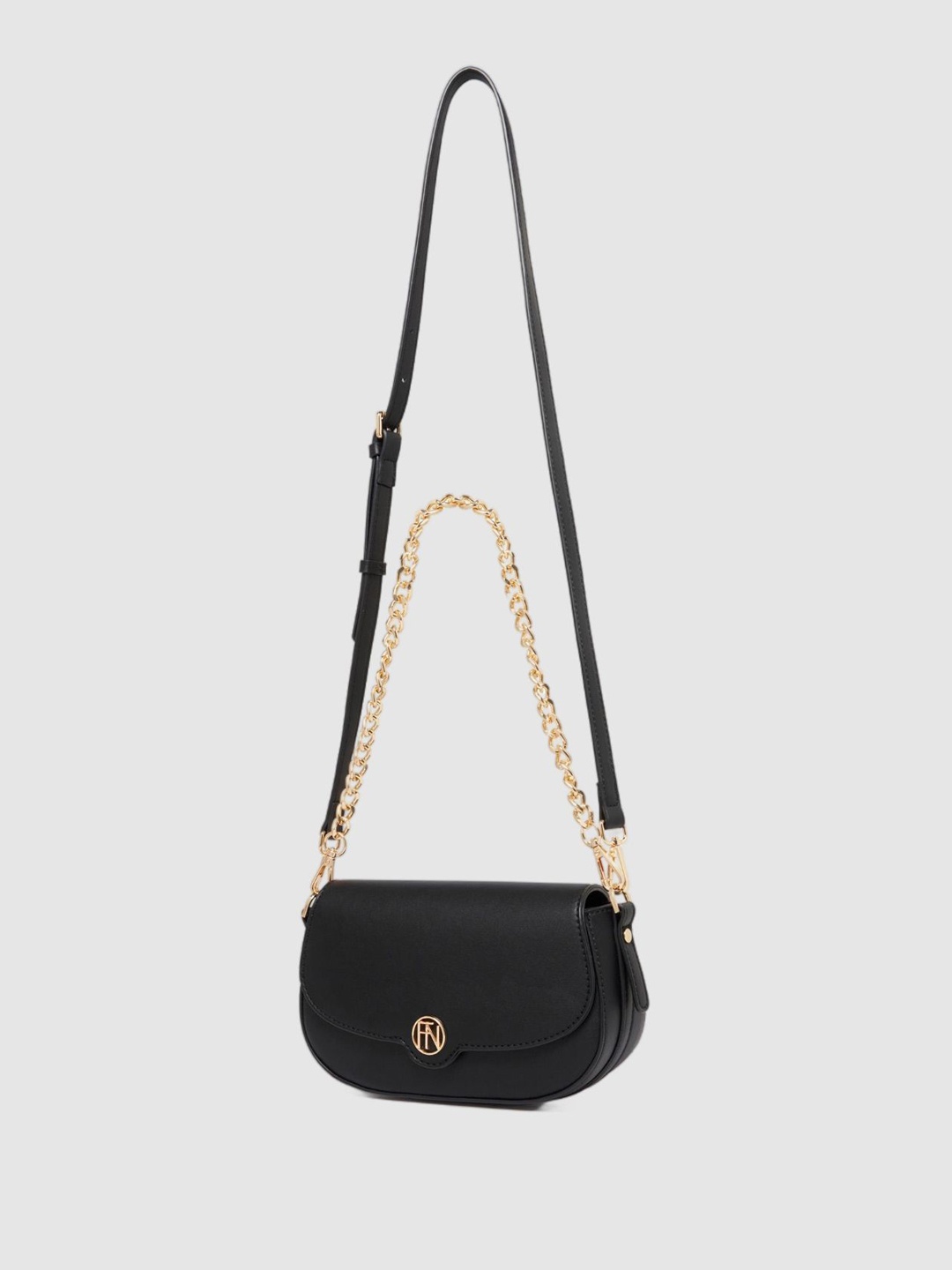 

Forever New PU Half Moon Sling Bag with Tasselled, Black