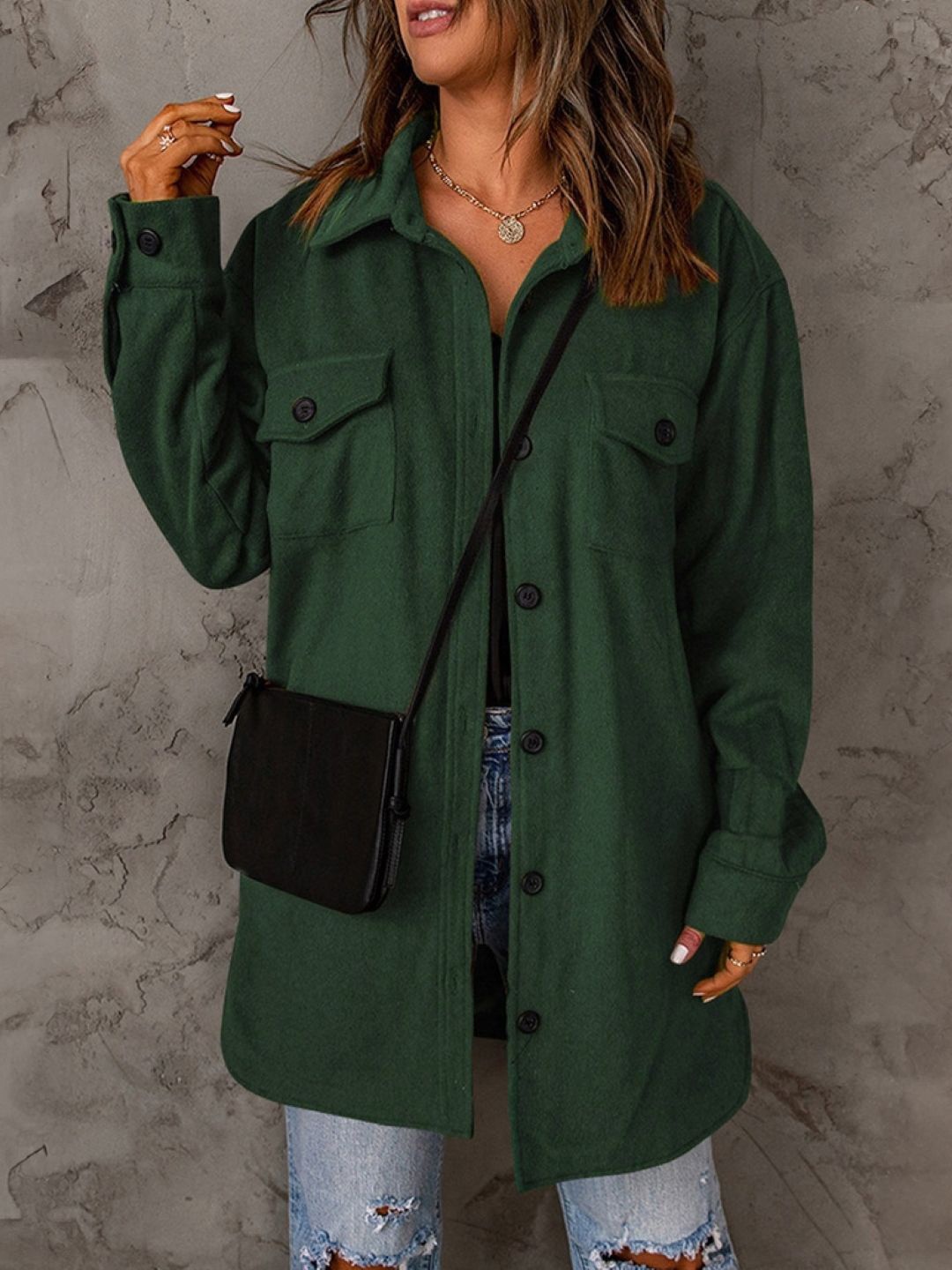 

StyleCast Women Spread Collar Long Sleeves Shirts, Green