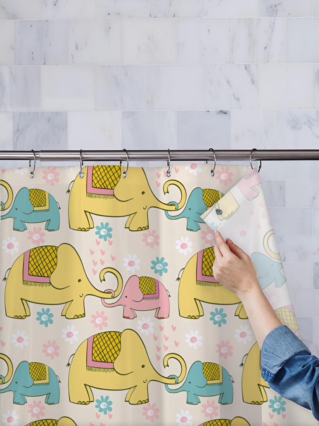 

ArtzFolio Single Piece Waterproof Polyester Shower Curtain, Multi